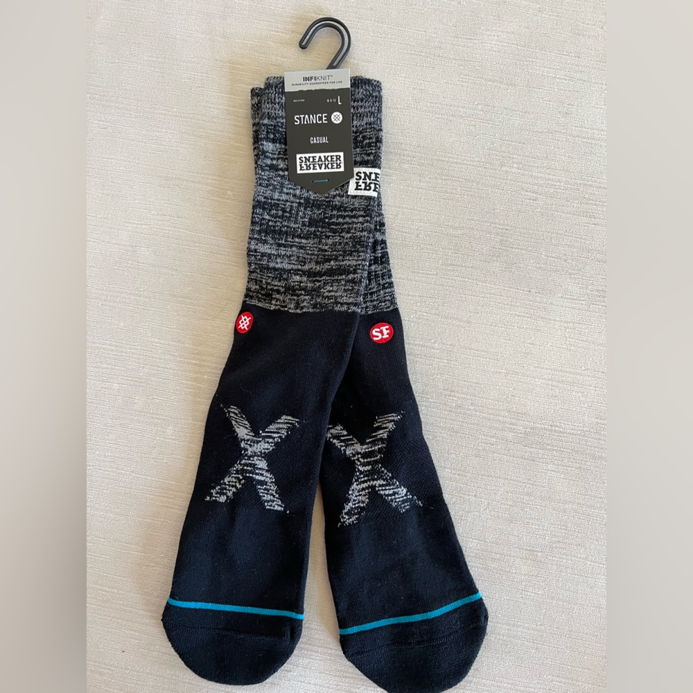 Stance Casual Combed Cotton Blend Mid Cushion Crew Socks with Stripes
